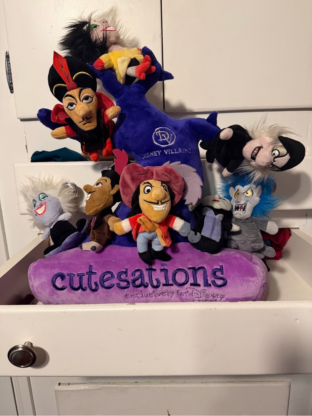 Disney Villains Cutesations Plush Collection - Purple, Red, Blue, Black, White
